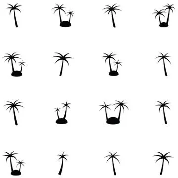 Palm tree icon set Stock Illustration