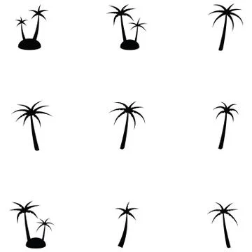 Palm tree icon set Stock Illustration