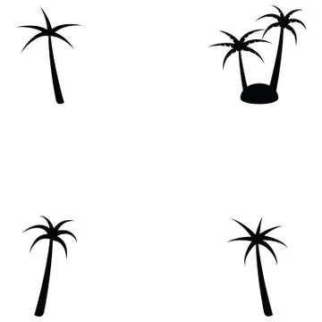 Palm tree icon set Stock Illustration