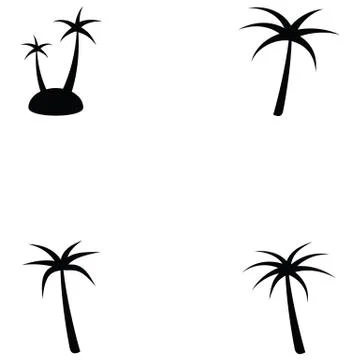 Palm tree icon set Stock Illustration
