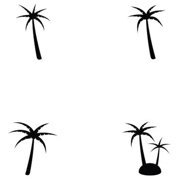 Palm tree icon set Illustrazione stock