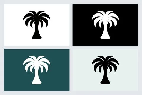 Palm Tree Icon Set Vector Illustration Ilustração Stock