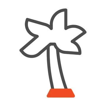 Palm Tree Icon. Simple Vector Illustration of a Tropical Plant. Stock Illustration