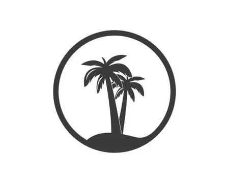 Palm tree icon of summer and travel logo vector illustration Stock Illustration