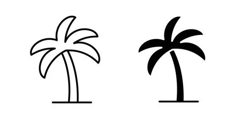 Palm tree icon vector art Illustrations Stock Illustration