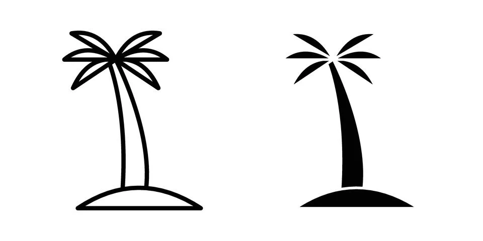 Palm tree icon vector design illustrations イラスト素材