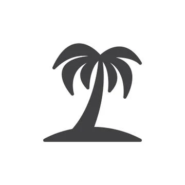 Palm tree icon vector, filled flat sign, solid pictogram Stock Illustration
