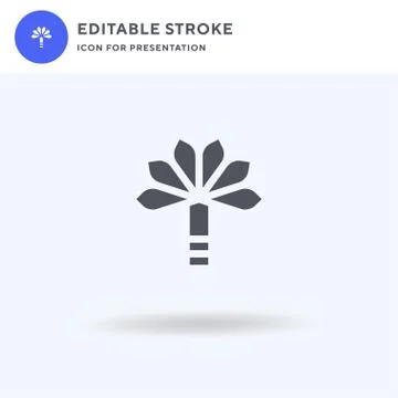 Palm Tree icon vector, filled flat sign, solid pictogram isolated on white, logo 库存插图