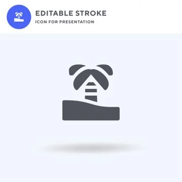 Palm Tree icon vector, filled flat sign, solid pictogram isolated on white, l 库存插图