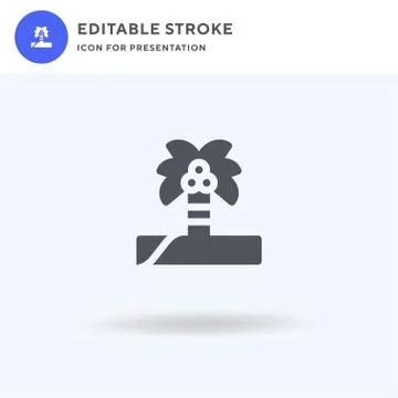 Palm Tree icon vector, filled flat sign, solid pictogram isolated on white, l Stockillustratie