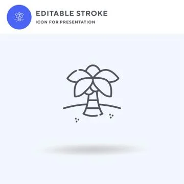 Palm Tree icon vector, filled flat sign, solid pictogram isolated on white, l イラスト素材