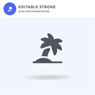 Palm Tree icon vector, filled flat sign, solid pictogram isolated on white, logo 库存插图