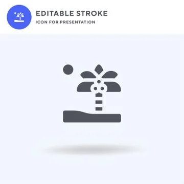 Palm Tree icon vector, filled flat sign, solid pictogram isolated on white, logo 库存插图