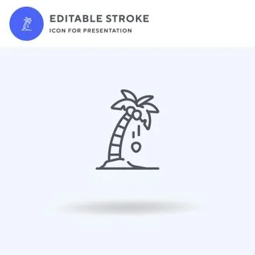 Palm Tree icon vector, filled flat sign, solid pictogram isolated on white, logo 库存插图