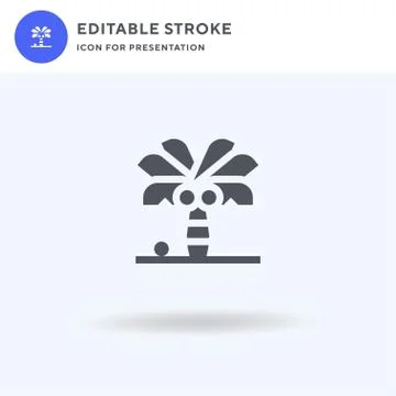 Palm Tree icon vector, filled flat sign, solid pictogram isolated on white, logo 库存插图