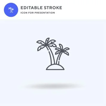 Palm Tree icon vector, filled flat sign, solid pictogram isolated on white, logo Stock Illustration