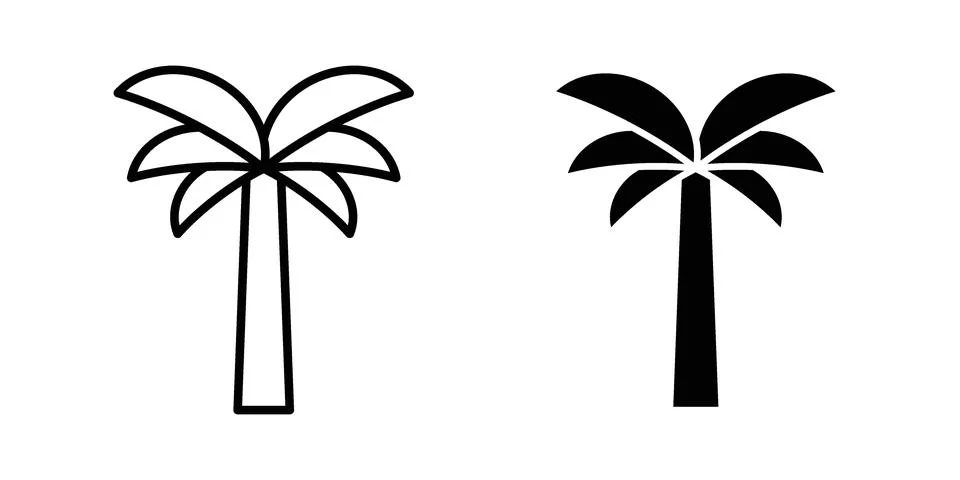 Palm tree icon vector, illustration icon set 스톡 일러스트