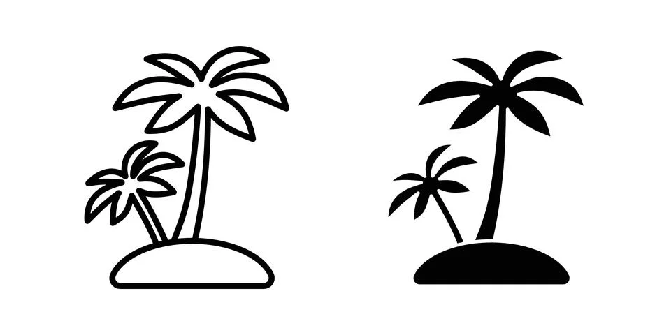 Palm tree icon vector symbol graphics Ilustración de archivo