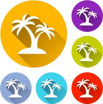 Palm tree icons Illustrazione stock