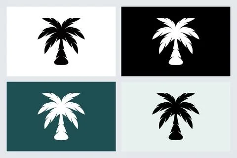 Palm Tree Icons Set Vector Illustration Ilustração Stock