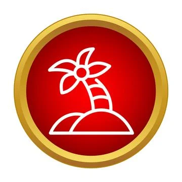 Palm tree island icon representing tropical travel vacation Stock Illustration