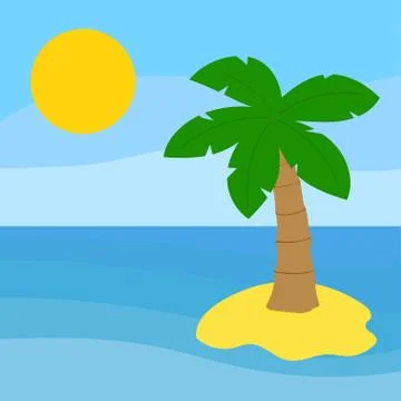 Palm tree island Illustrazione stock