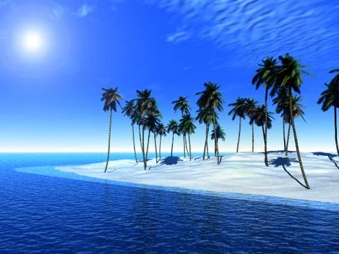 Palm Tree Island Stock Illustration