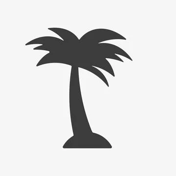 Palm tree on the island vector icon Stock Illustration