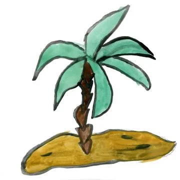 Palm tree isolated on white background Stockillustratie