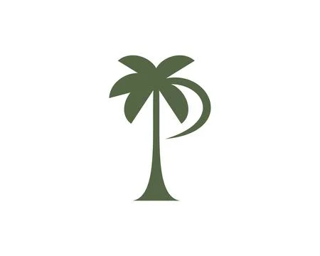 Palm tree with latter P inside Illustrazione stock