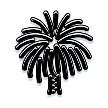 Palm tree leaf branches forming a tropical vector icon Stock Illustration