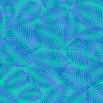 Palm Tree Leaves Seamless Pattern Stock Illustration