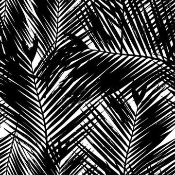 Palm Tree Leaves Seamless Pattern Illustrazione stock