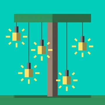 Palm tree with lightbulbs Stock Illustration