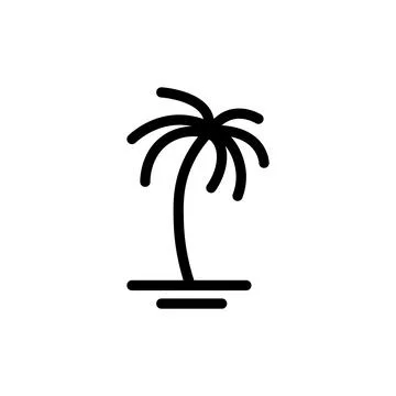 Palm tree line icon Stock Illustration
