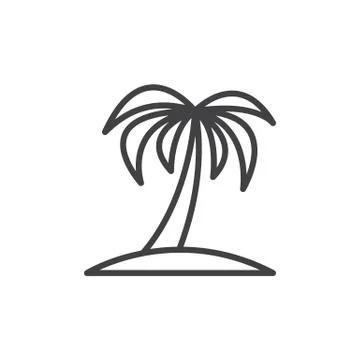 Palm tree line icon, outline vector sign, linear style pictogram Stock Illustration