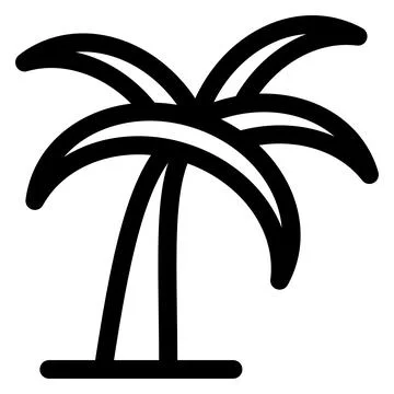 Palm tree line icon vector illustration isolated on white background Illustrazione stock