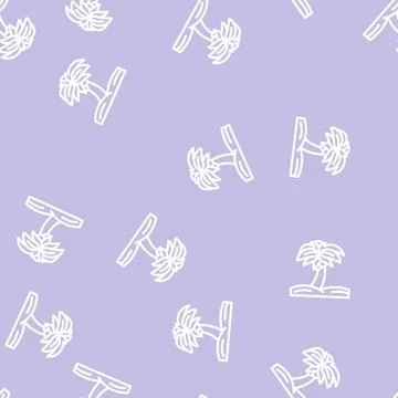 Palm tree line vector seamless pattern Illustrazione stock