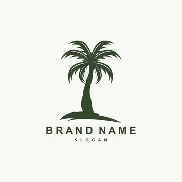 Palm Tree Logo, Beach Vector, Summer Design, Silhouette Symbol Illustration Illustration