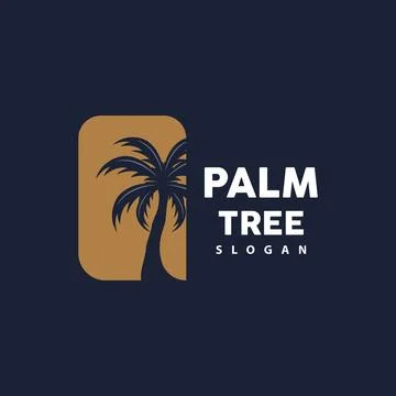Palm Tree Logo, Beach Vector, Summer Design, Silhouette Symbol Illustration Illustration