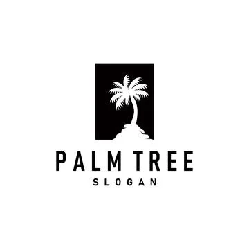 Palm Tree Logo, Beach Vector, Summer Design, Silhouette Symbol Illustration イラスト素材