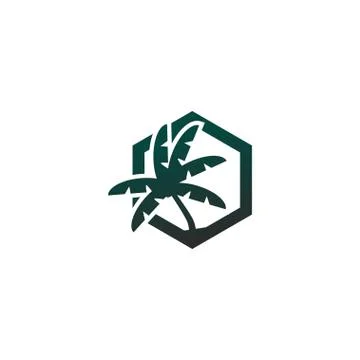 Palm tree logo design concept vector Stock Illustration