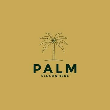 Palm tree logo design vector, Creative Palm leaf logo template Stock Illustration
