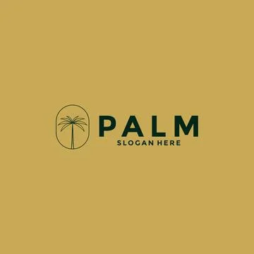 Palm tree logo design vector, Creative Palm leaf logo template 스톡 일러스트