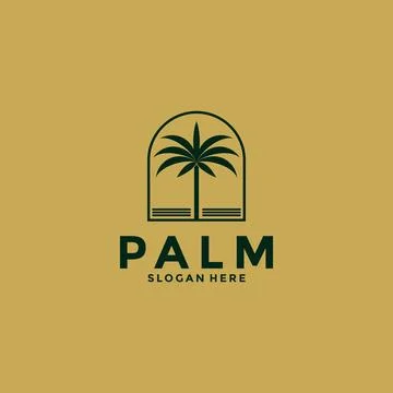 Palm tree logo design vector, Creative Palm leaf logo template Stock Illustration