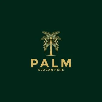Palm tree logo design vector, Creative Palm leaf logo template Stock Illustration