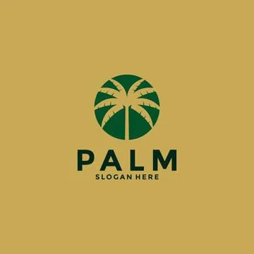 Palm tree logo design vector, Creative Palm leaf logo template Stock Illustration