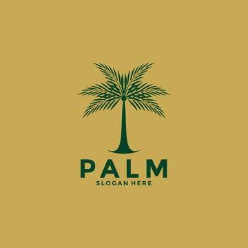 Palm tree logo design vector, Creative Palm leaf logo template Stock Illustration