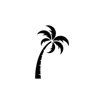 Palm tree logo, palm with waves and sun. Using Illustrator template design .. Stock Illustration