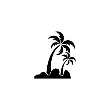 Palm tree logo, palm with waves and sun. Using Illustrator template design .. Illustration